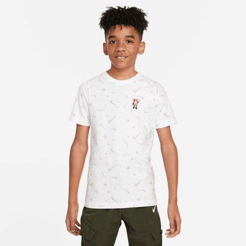 Shop Nike Boys  Nsw Boxy 2 T-shirt In White