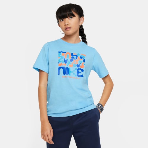 Shop Nike Boys   Nsw Dance T-shirt In Aquarius Blue/aquarius Blue