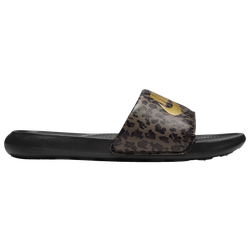 Women's - Nike Victori One Slides - Brown/Black/Gold