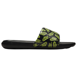 Men's - Nike Victori One Slides - Black/Black/Volt