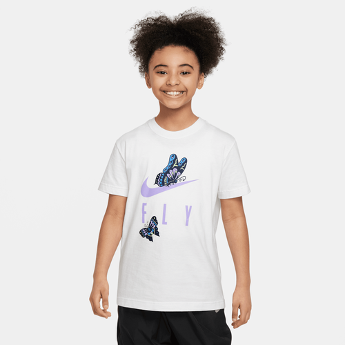 

Nike Girls Nike NSW Boy Fly T-Shirt - Girls' Grade School White/White Size M