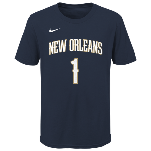 

Nike Boys Zion Williamson Nike Pelicans Player Name & Number T-Shirt - Boys' Grade School Navy/Navy Size L