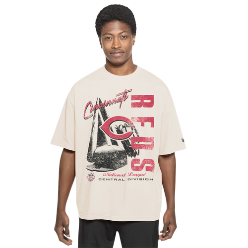 New Era Mens Cincinnati Reds Batter Short Sleeve T-Shirt - - White