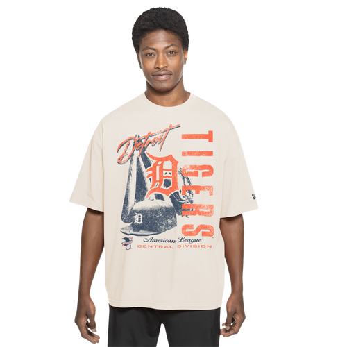 New Era Mens Detroit Tigers Batter Short Sleeve T-Shirt - - White