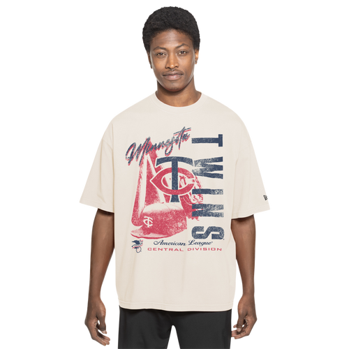 New Era Mens Minnesota Twins Batter Short Sleeve T-Shirt - - White