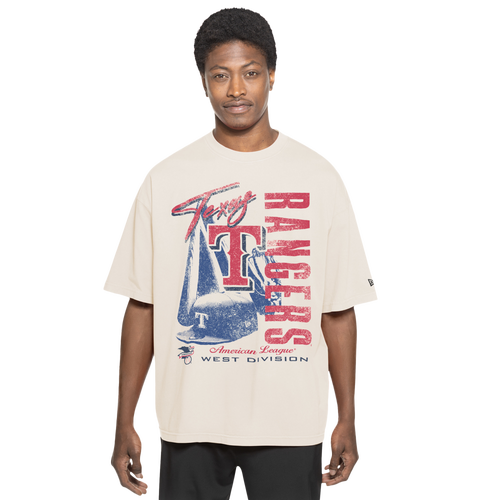 New Era Mens Texas Rangers Batter Short Sleeve T-Shirt - - White