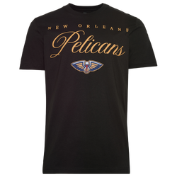 Men's - New Era Pelicans Script Logo T-Shirt - Black