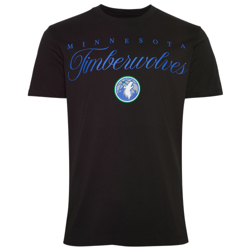 New Era Mens Timberwolves Script Logo T-Shirt - - Black
