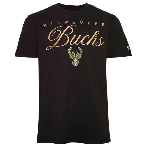 New Era Mens Bucks Script Logo T-Shirt - - Black