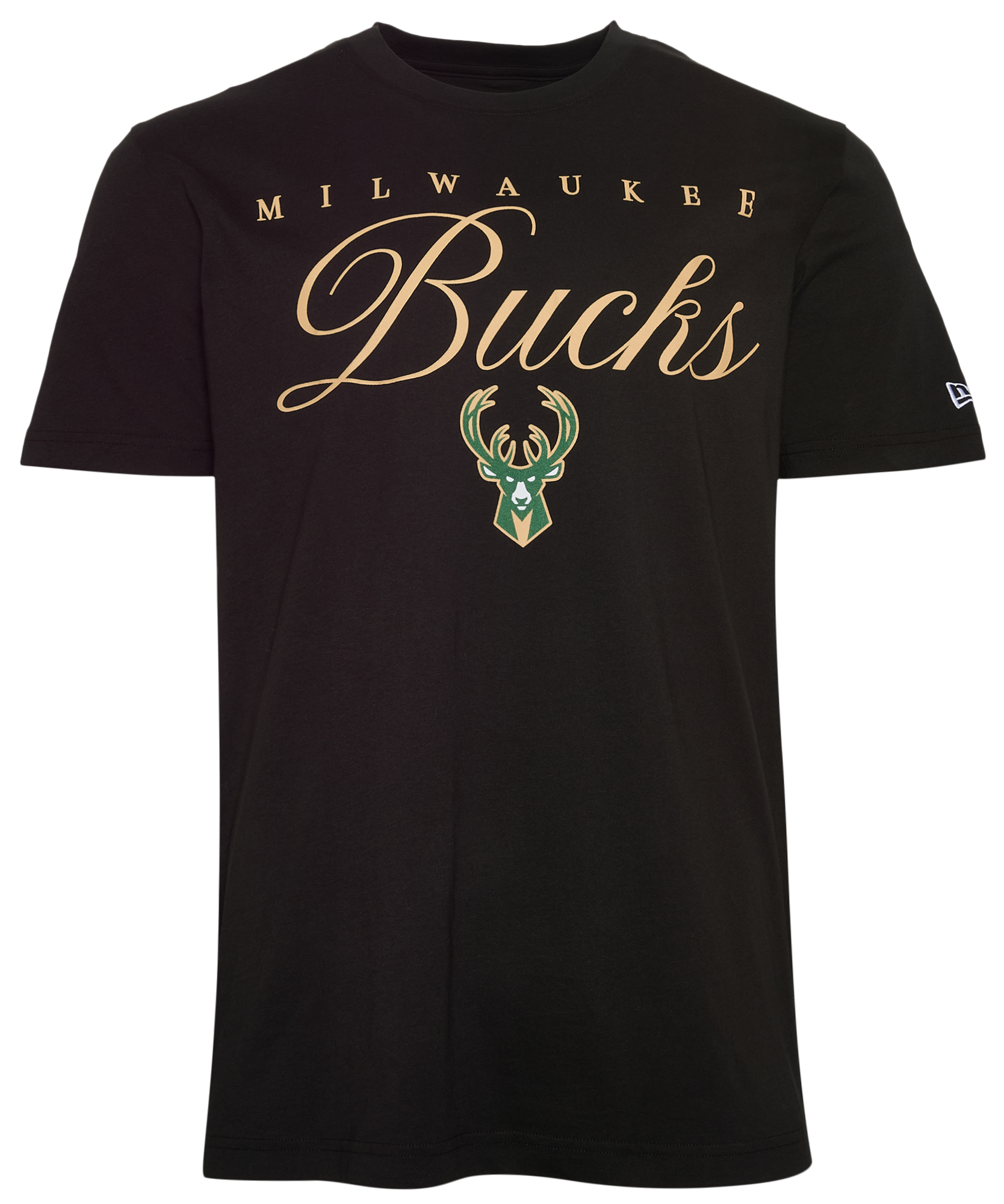 New Era Bucks Script Logo T-Shirt - Men's