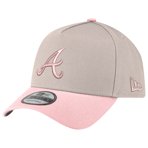 New Era Womens Atlanta Braves Braves 940af Cap In Silver/pink
