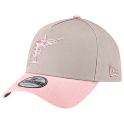 Adult - New Era Marlins 940 A-Frame - Silver/Pink