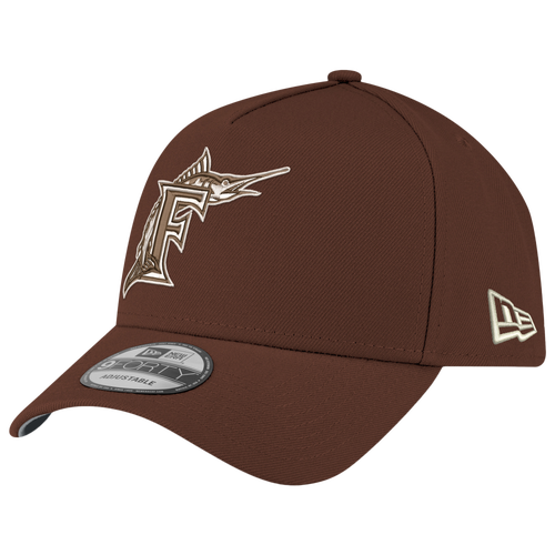 New Era Womens Miami Marlins Marlins 940 A-Frame - Adult - Brown