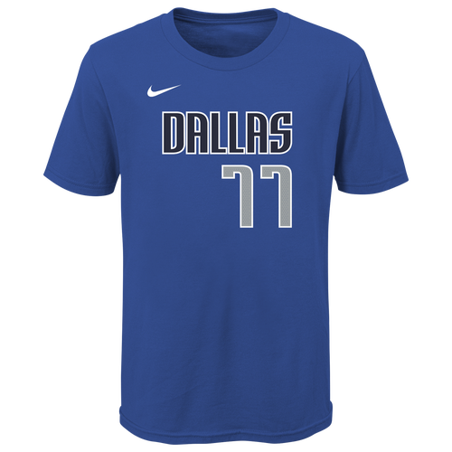 

Nike Boys Luka Doncic Nike Mavericks Player Name & Number T-Shirt - Boys' Grade School Blue/Blue Size XL