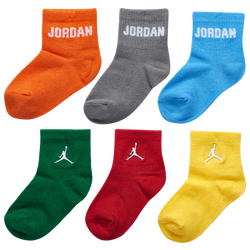 Boys' Infant - Jordan 6pk Everyday essential Ankle Sock - Orange/Red/Blue