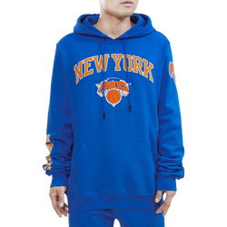 Men's - Pro Standard Knicks Stacked Logo Hoodie - Blue/Blue