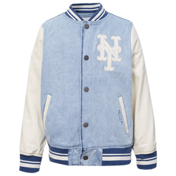 Boys' Grade School - Pro Standard Mets Denim Jacket - White/Blue