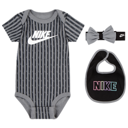 Girls' Infant - Nike 3 Piece Bodysuit Set - Black/Gray