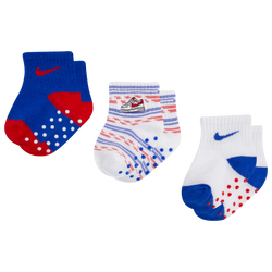 Boys' Infant - Nike AF1 Stripe Gripper 3 Pack Socks - Univ Red/Blue