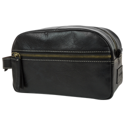 Men's - Timberland Rugged Wash Leather Black Travel Kit - Black