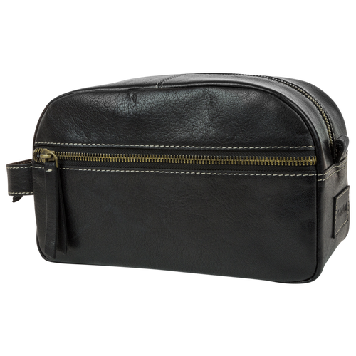  - Timberland Rugged Wash Leather Black Travel Kit - Black