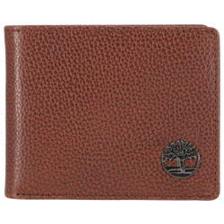 Men's - Timberland Metal Tree Logo Passcase Wallet - Cognac