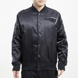 Men's - Pro Standard Patriots Satin Jacket - Black/Black
