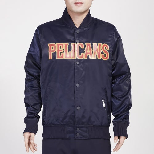 

Pro Standard Mens Pro Standard Pelicans Big Logo Satin Jacket - Mens Navy Size XL