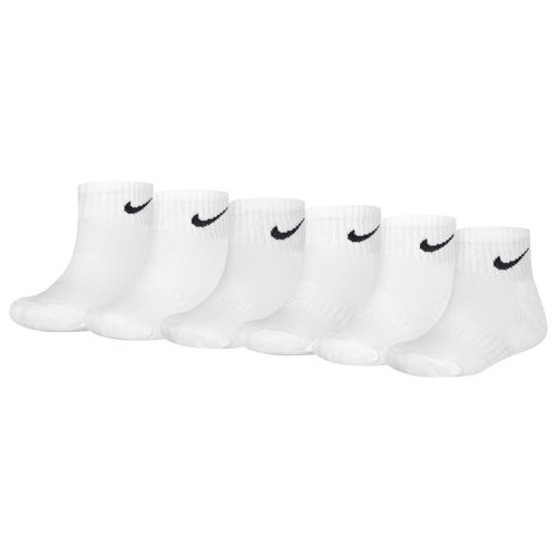 Shop Nike Boys   Quarter Socks Six Pack In White/black