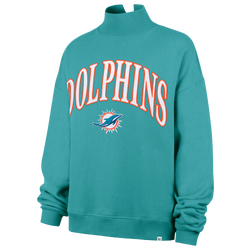 Women's - 47 Brand Dolphins Vantage Mock Neck PO Crew Swtr - Blue