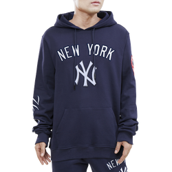 Men's - Pro Standard Yankees Stacked Logo Hoodie - Navy/Navy