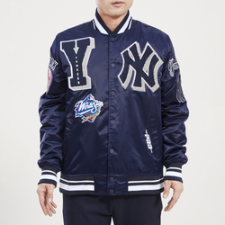Men's - Pro Standard Yankees Mash Up Satin Jacket - Navy/Navy