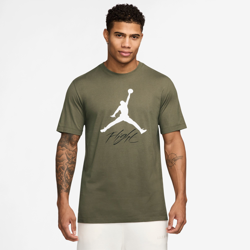 

Jordan Mens Jordan Jumpman Flight HBR T-Shirt - Mens Medium Olive/White Size S