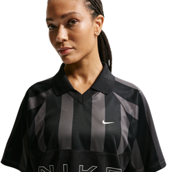 Women's - Nike NSW Street Oversized SS Stripe Jersey - Black/Black/Black