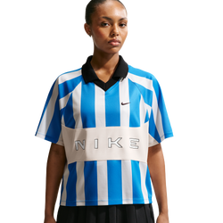 Women's - Nike NSW Street Oversized SS Stripe Jersey - Chalk/Lt Photo Blue/Lt Photo Blue