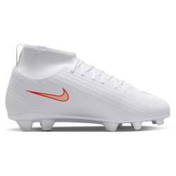 Boys' Grade School - Nike Jr Superfly 11 Club Fg/Mg T - White/Blur/Bright Crimson