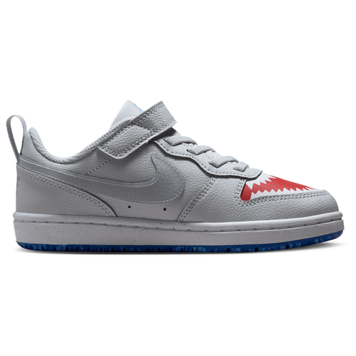 Nike Boys Court Borough Low LILS - Preschool Running Shoes - Pure Platinum / University Red / Wolf Grey