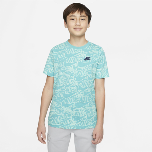 

Boys Nike Nike Kids AOP T-Shirt - Boys' Grade School Teal/Green Size M