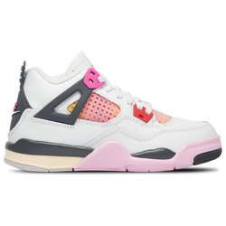 Girls' Preschool - Jordan Retro 4 - Pink/Tan/Gray