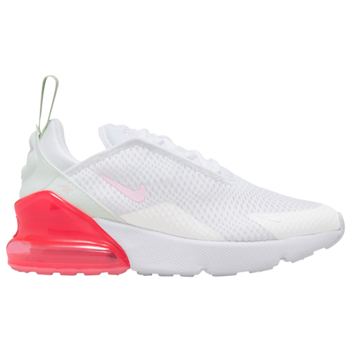 

Girls Preschool Nike Nike Air Max 270 - Girls' Preschool Running Shoe White/Pink Foam/Honeydew Size 11.0