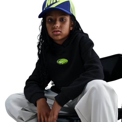 BOYS - Nike Club Fleece Hoodie - Black/White