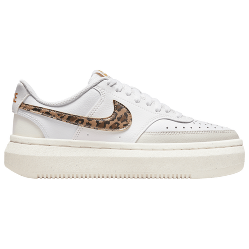 Shop Nike Womens  Court Vision Alta In White/archaeo Brown/metallic Gold