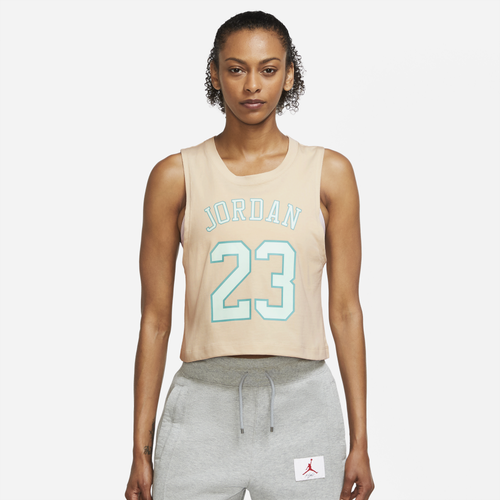 

Jordan Womens Jordan Heritage Tank - Womens Sanddrift/Mint Foam Size L