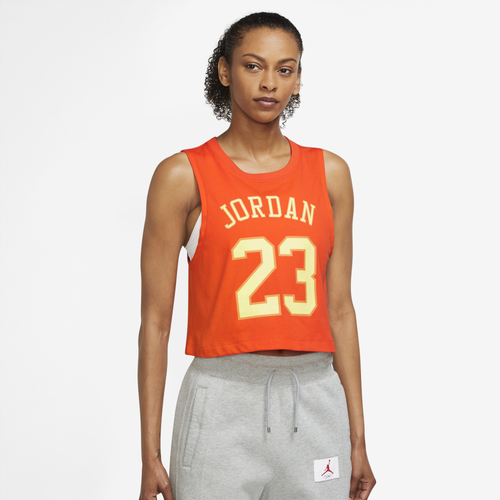 

Jordan Womens Jordan Heritage Tank - Womens Rush Orange/Citron Tint Size XL