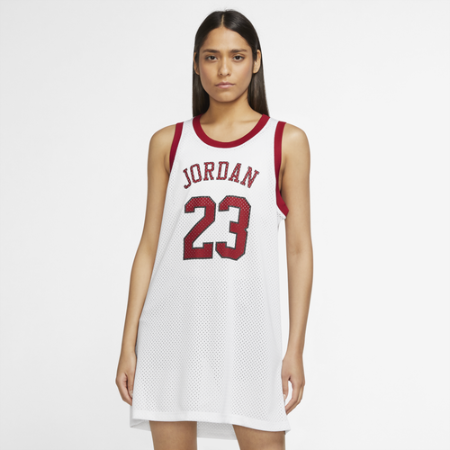 

Jordan Womens Jordan Heritage Dress - Womens White/Gym Red/Black Size S