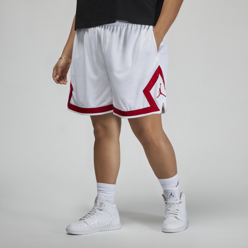 Shop Jordan Womens  Plus Size Heritage Diamond Shorts In White/gym Red