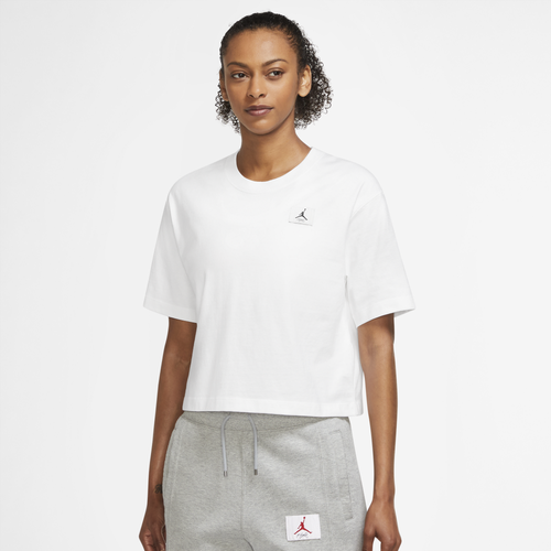 

Jordan Womens Jordan Essential Boxy T-Shirt - Womens White/White Size XS