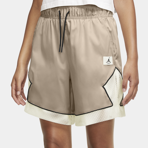 

Jordan Womens Jordan Essential Diamond Shorts - Womens Sanddrift/Black Size S