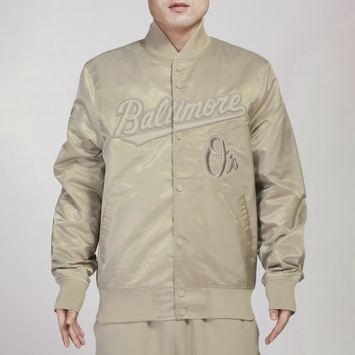 Pro Standard Mens  Orioles Tonal Satin Jacket In Taupe