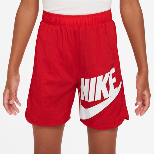 Shop Nike Boys  Hbr Woven Shorts In University Red/white